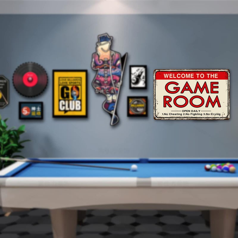 CWEIDP Video Game Room Accessories and Decor Retro Arcade Tin Signs Billiard Theater Powder Room Wall Decor Home Gaming Art Poster Gamer Decorations 8×12 Inch - Image 5